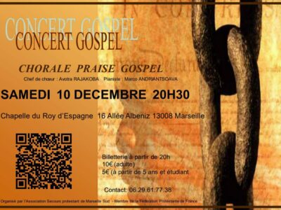 Concert Praise Gospel – Samedi 10 décembre, à 20h30